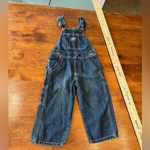 Oshkosh 100% cotton blue denim overalls size 2t